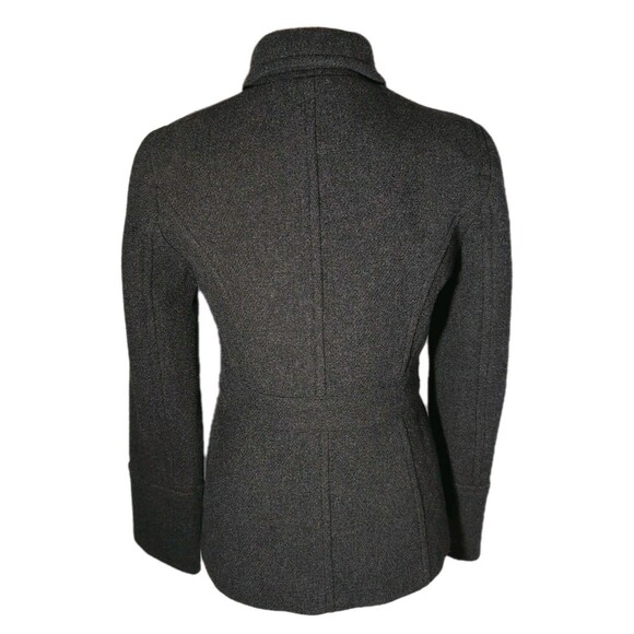 J. CREW Stadium Cloth by Nello Gori Pea Coat Size 2 Gray Woolblend Preppy - Picture 3 of 10
